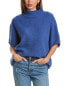 Forte Cashmere Textured Funnel Cashmere Popover Women's Blue M