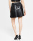 ფოტო #2 პროდუქტის Women's Faux-Leather Pleated Mini Skirt, Created for Macy's