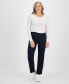 Women's Mid-Rise Pull-On Straight-Leg Denim Jeans, Created for Macy's