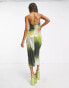 COLLUSION ombre sequin midi slip dress in green