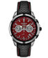 Men's Chronograph Coutura Black Perforated Leather Strap Watch 42mm