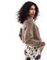 Фото #3 товара ASOS DESIGN crop crew neck cardigan in mocha