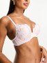 New Look embroidered push up bra in light pink