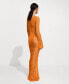 ფოტო #3 პროდუქტის Women's Long Openwork Knitted Dress