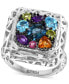ფოტო #1 პროდუქტის EFFY® Multi-Gemstone Cluster Ring (2-1/3 ct. t.w.) in Sterling Silver