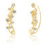 Beautiful gold-plated long earrings with crystals JL0740