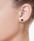 ფოტო #2 პროდუქტის EFFY® Malachite & Diamond (1/5 ct. t.w.) Flower Stud Earrings in 14k Gold