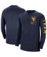 Фото #1 товара Men's Navy West Virginia Mountaineers Seasonal Max90 2-Hit Long Sleeve T-shirt