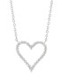 Фото #1 товара Diamond Heart 18" Pendant Necklace (1/4 ct. t.w.) in Sterling Silver