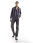 ASOS DESIGN relaxed shirt with contrast broderie stripe