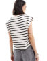 Фото #4 товара Mango shoulder detail stripe top in white