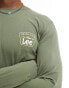 Lee Union Alls workwear logo back print long sleeve t-shirt in green