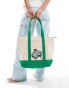 Фото #4 товара Polo Ralph Lauren Tote bag with bear logo in cream green