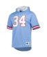 Men's Earl Campbell Light Blue Houston Oilers Retired Player Mesh Name and Number Hoodie T-shirt