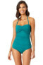 Фото #3 товара Anne Cole 296034 Ocean Green Twist Front Bandeaukini Swim Top Size Small