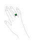 Фото #3 товара Large Fashion Solitaire AAA Cubic Zirconia Pave CZ Cushion Cut Simulated Emerald Green 7CTW Cocktail Statement Ring For Women