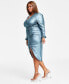 Фото #3 товара Trendy Plus Size Trendy Plus Size Metallic Midi Dress