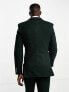 Фото #2 товара ASOS DESIGN super skinny wool mix suit jacket in herringbone in green