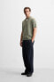 COTTON/LINEN KNIT POLO SHIRT