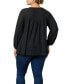 ფოტო #2 პროდუქტის Plus Size Whimsical Waffle Soft Knit Top