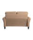 57.9" W Faux Leather Wilshire Loveseat with Rolled Arms