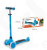 Фото #6 товара Mondo On&Go Tripper Scooter with 3 Wheels, PU Wheels and TPR Handles, Rear Safety Brake, Blue