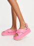 Фото #3 товара Rule London Exclusive Willow cross strap flatforms in pink