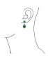 ფოტო #3 პროდუქტის Classic Bridal Statement 7-5CT Green AAA CZ Pear Shaped Simulated Emerald Clear Cubic Zirconia Halo Teardrop Chandelier Dangle Earrings Bridesmaid