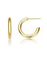ფოტო #3 პროდუქტის 14K Gold Plated Open Hoop Earrings