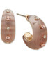 ფოტო #1 პროდუქტის Gold-Tone Stone Hoop Earrings, 3/5"