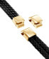 Фото #8 товара Men's Double Strand Leather Cross Bracelet in Stainless Steel