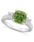 Фото #1 товара Peridot (2-3/8 ct. t.w.) and Diamond (1/3 ct. t.w.) Ring in 14K White Gold