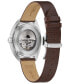 ფოტო #3 პროდუქტის Men's Frank Sinatra Automatic Brown Leather Strap Watch 39mm