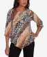 ფოტო #1 პროდუქტის Petite Rue Rivoli Diagonal Animal Print Necklace Top