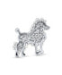 Фото #2 товара Fashion Statement Crystal White Simulated Pearl Pink Dog Poodle Brooch Pin For Women For Teen Rhodium Plated