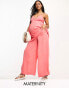 Vero Moda Maternity shirred wide leg trouser in coral