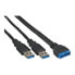 Фото #2 товара InLine USB 3.0 Premium Adapter Cable 2x USB A male / mainboard header - 0.40m