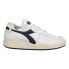 Diadora Mi Basket Row Cut Lace Up Mens White Sneakers Casual Shoes 176282-C1494