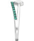 ფოტო #5 პროდუქტის Emerald & Polished Heart Split Shank Ring (3/8 ct. t.w.) in Sterling Silver (Also in Ruby)
