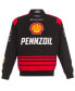 ფოტო #4 პროდუქტის Men's Black Joey Logano Shell Pennzoil Twill Driver Uniform Full-Snap Jacket