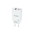 Сетевое зарядное устройство TooQ Cargador de Pared GaN USB-C/PD + USB-A/QC 45W, Blanco Белый 45 W