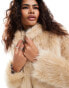 Lioness faux fur coat in beige