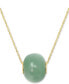 ფოტო #1 პროდუქტის Jade Bead Pendant Necklace in 14k Gold, 16" + 2" extender (Also in Lapis Lazuli)