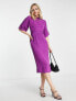 Фото #1 товара Closet London ribbed pencil midi dress in purple