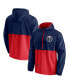 Фото #1 товара Men's Navy, Red Washington Wizards Anorak Block Party Windbreaker Half-Zip Hoodie Jacket