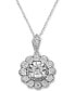 Фото #1 товара Macy's diamond Flower 18" Pendant Necklace (1/3 ct. t.w.) in Sterling Silver