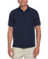 ფოტო #1 პროდუქტის Men's Textured One-Tuck Panel Short Sleeve Button-Down Shirt