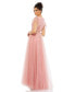 Women's Embellished Cap Sleeve V Neck Gown