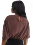 Фото #7 товара NA-KD draped neck crop top in brown