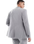 ASOS DESIGN double breasted slim suit jacket in grey grau, Chest 36 Regular - фото #5